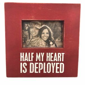 Half My Heart is Deployed Wooden Photo Frame